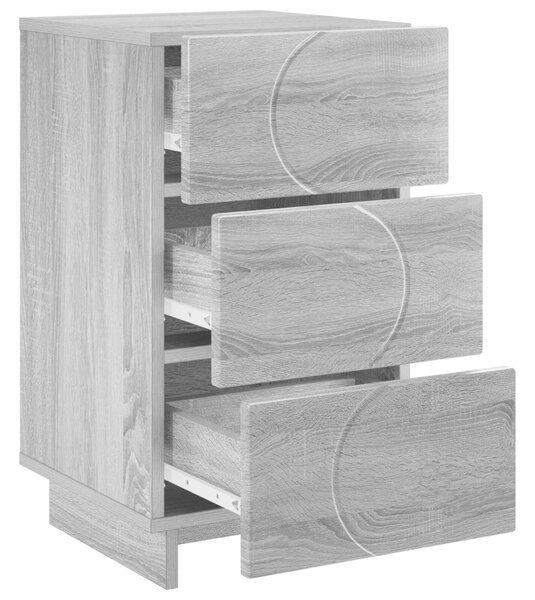 VidaXL Éjjeliszekrény 2 pcs Szürke Sonoma 33,5 x 34,5 x 60 cm