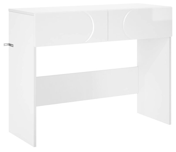 VidaXL Konzolasztal Magasfényű Fehér 96,5 x 38 x 75 cm Szerelt Fa