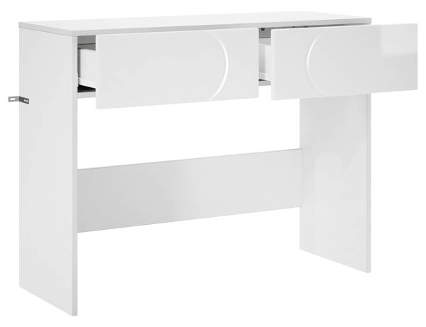 VidaXL Konzolasztal Magasfényű Fehér 96,5 x 38 x 75 cm Szerelt Fa