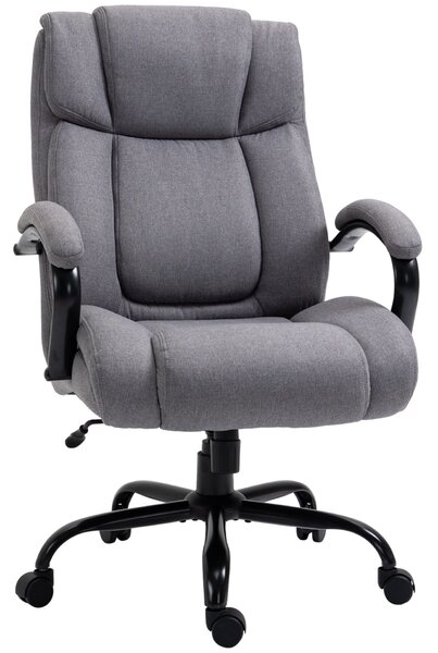 Vinsetto ergonomikus irodai szék lenvászon anyagból, 220 kg, forgó, állítható magasságú, 71 x 80 x 118 cm, világosszürke