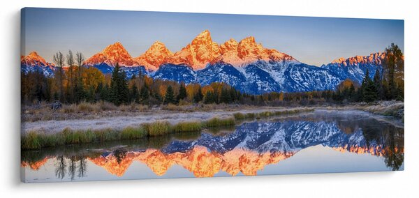 A havas hegycsúcsok képe (120x50 cm)