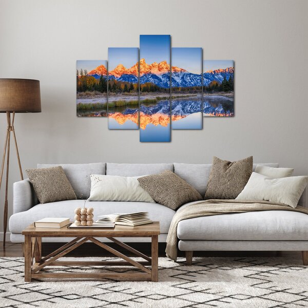 A havas hegycsúcsok képe (150x105 cm)