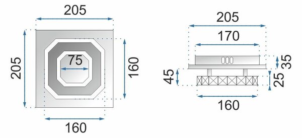 Mennyezeti LED kristály lámpa Glamour 8W APP406-C