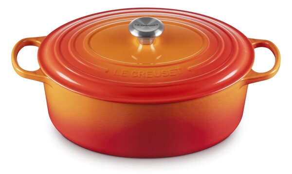 Le Creuset Signature ovális öntöttvas sütő-főzőedény, 40cm, 13,9 l, vulkán