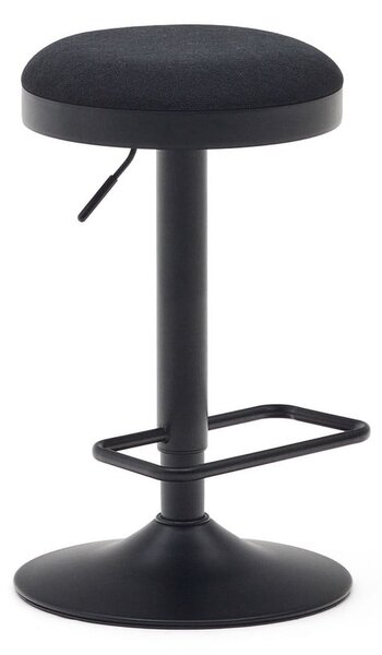 Fekete kárpitozott állítható magasságú bárszék szett 2 db-os (ülésmagasság 53,5 cm) Zaib – Kave Home