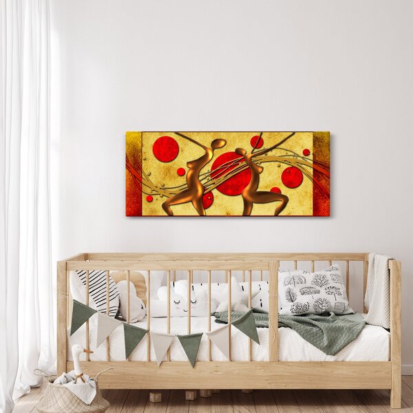 Absztrakt kép két nővel (120x50 cm)
