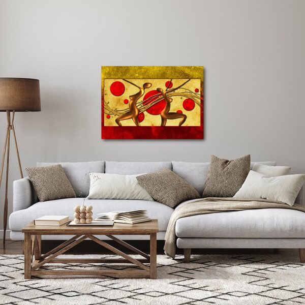 Absztrakt kép két nővel (70x50 cm)
