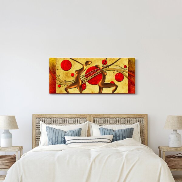 Absztrakt kép két nővel (120x50 cm)