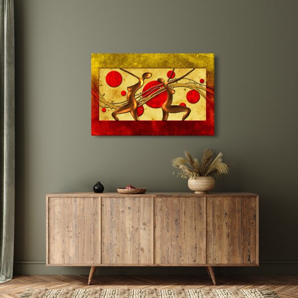 Absztrakt kép két nővel (90x60 cm)