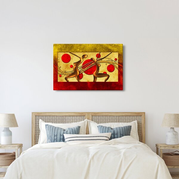 Absztrakt kép két nővel (90x60 cm)