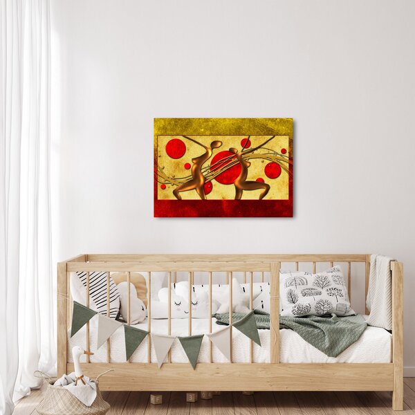 Absztrakt kép két nővel (70x50 cm)