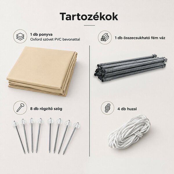 Összecsukható kerti pavilon 3x4,5 m