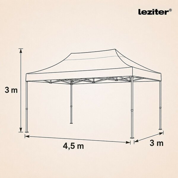 Összecsukható kerti pavilon 3x4,5 m