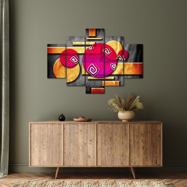 Absztrakt kép történelmi szimbólumokkal (150x105 cm)