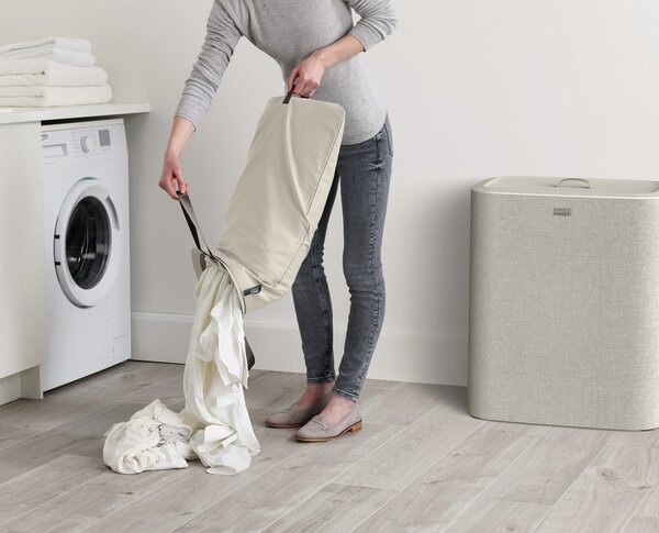 Bézs textil szennyeskosár 90 l Tota Trio – Joseph Joseph
