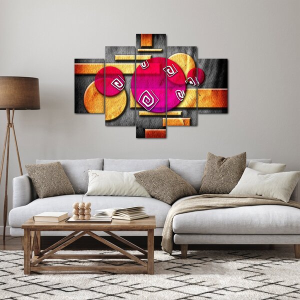 Absztrakt kép történelmi szimbólumokkal (150x105 cm)