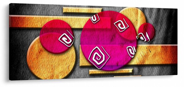 Absztrakt kép történelmi szimbólumokkal (120x50 cm)