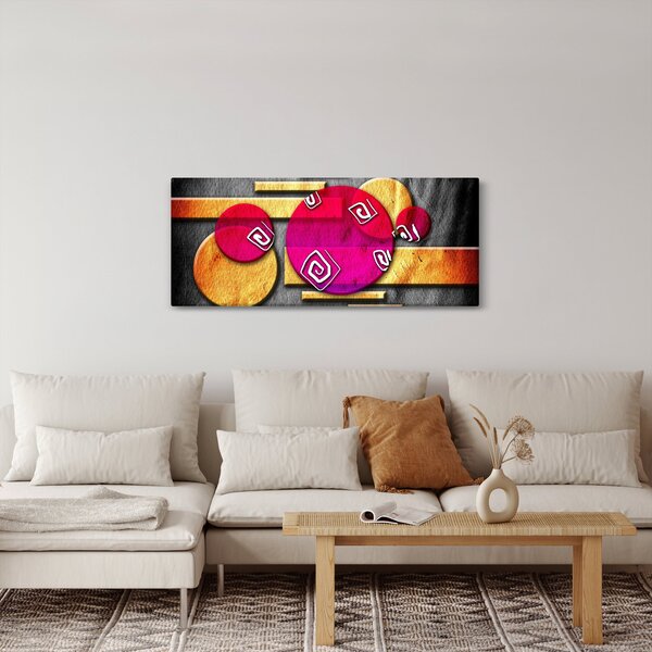 Absztrakt kép történelmi szimbólumokkal (120x50 cm)