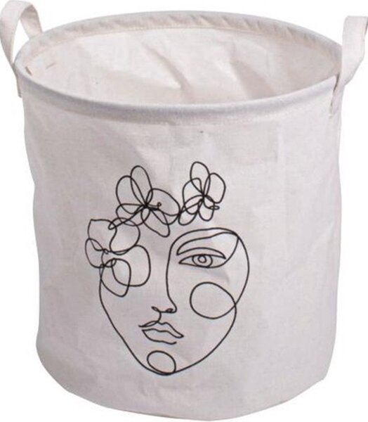 Nyomott mintás tárolókosár GUSTA 30x30 cm, fehér