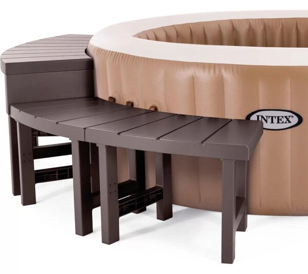 Pad szett, Intex PureSpa, 221 × 76 × 60 cm, barna, 2 közepes és 2 magas pad, összekapcsolható, 160 kg teherbírás, 4 személyes kerek jakuzzihoz (28515)