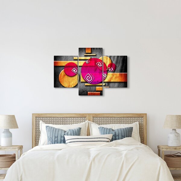 Absztrakt kép történelmi szimbólumokkal (90x60 cm)