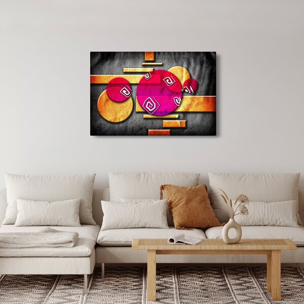 Absztrakt kép történelmi szimbólumokkal (90x60 cm)