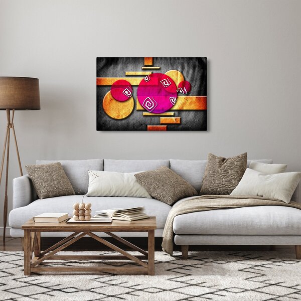 Absztrakt kép történelmi szimbólumokkal (90x60 cm)