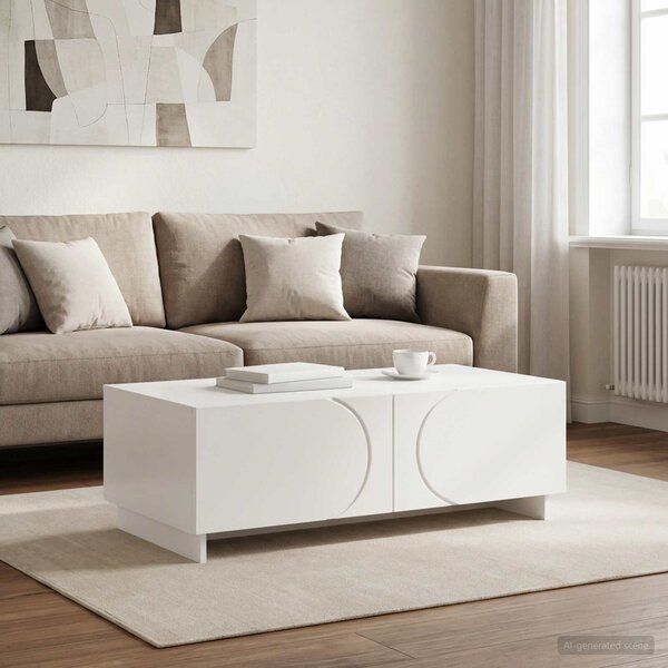VidaXL Dohányzóasztal Fehér 102 x 50,5 x 35 cm Szerelt Fa