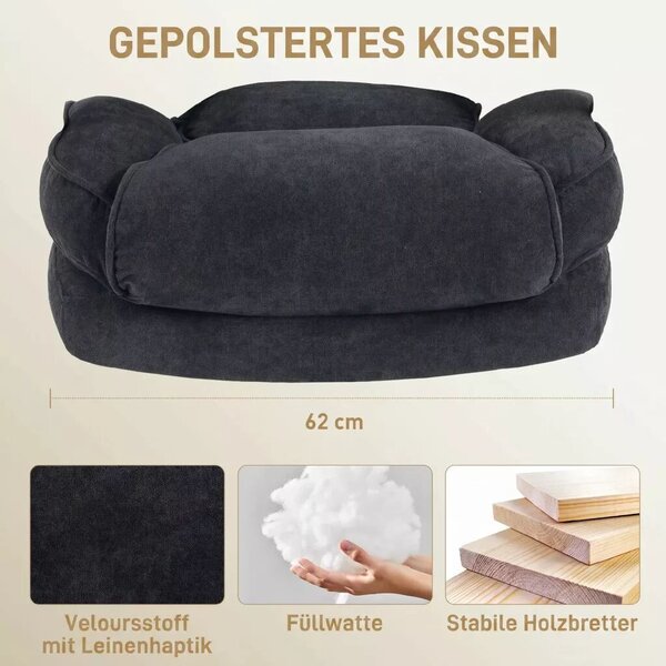 Vezetői szék, ergonomikus irodai szék 200 kg-ig, bársonyhatású, magas háttámla, fekete