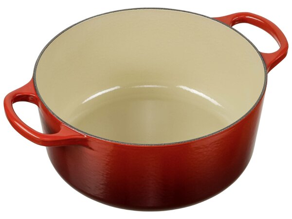 Le Creuset Signature kerek öntöttvas sütő-főzőedény, 24cm, 4,2 l, cseresznyepiros