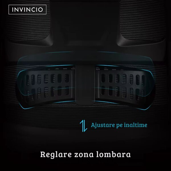 Invincio Walker-H ergonomikus irodai szék, magas hálós háttámla, fejtámla, 3D állítható karfák, dönthető és rögzíthető mechanizmus, BIFMA 3. osztályú henger, állítható deréktámasz, modern des