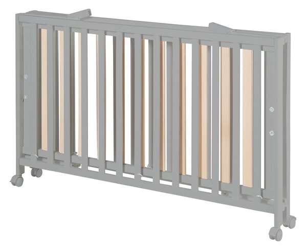 Szürke összecsukható gurulós babaágy 60x120 cm Fold up – Roba