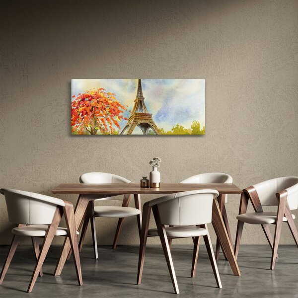Festett kép az Eiffel-torony (120x50 cm)