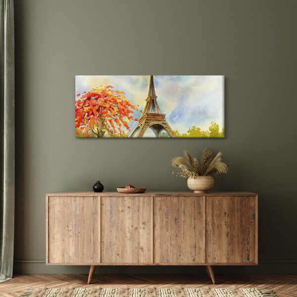 Festett kép az Eiffel-torony (120x50 cm)