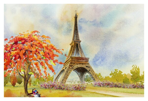 Festett kép az Eiffel-torony (90x60 cm)