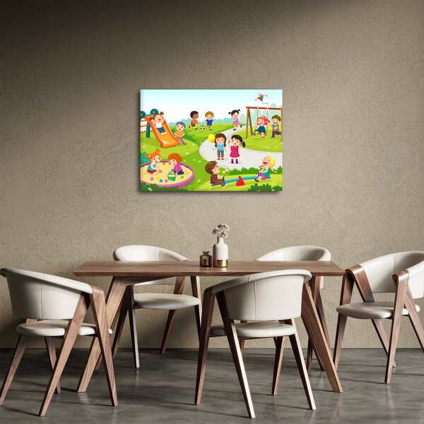 Kép a gyermekek szórakozásáról a homokozóban (70x50 cm)