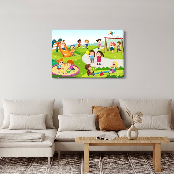 Kép a gyermekek szórakozásáról a homokozóban (90x60 cm)