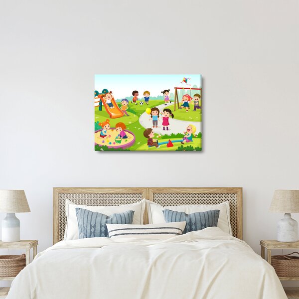 Kép a gyermekek szórakozásáról a homokozóban (70x50 cm)