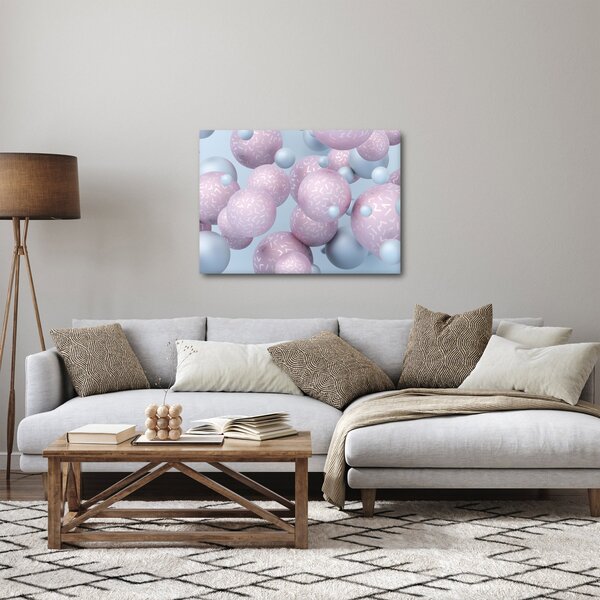 Absztrakt kép - Pasztell gömbök (70x50 cm)