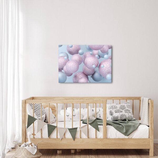 Absztrakt kép - Pasztell gömbök (70x50 cm)
