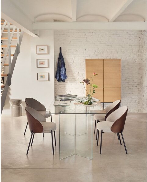 Üveg étkezőasztal 90x180 cm Burano – Kave Home