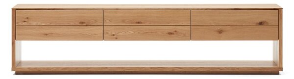 Natúr színű TV-állvány tölgyfa dekorral 200x51 cm Alguema – Kave Home