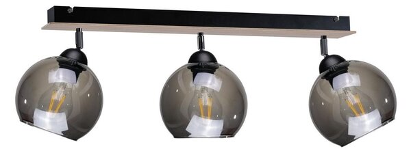 Namat Spotlámpa UNO WOOD 3xE27/60W/230V fekete/barna NA0223