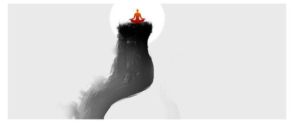 Kép - Meditáció a hegységen (120x50 cm)