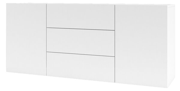 AVA 2D3S fiókos szekrény, 140x63x35, fehér/wotan tölgy