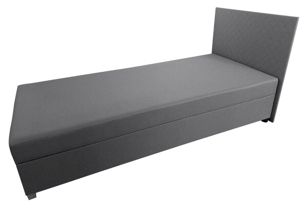 KONDELA Boxspring ágy, egyszemélyes, szürke, 90x200, univerzális, ADARA