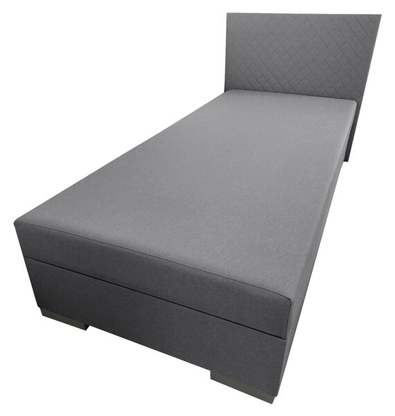 KONDELA Boxspring ágy, egyszemélyes, szürke, 90x200, univerzális, ADARA