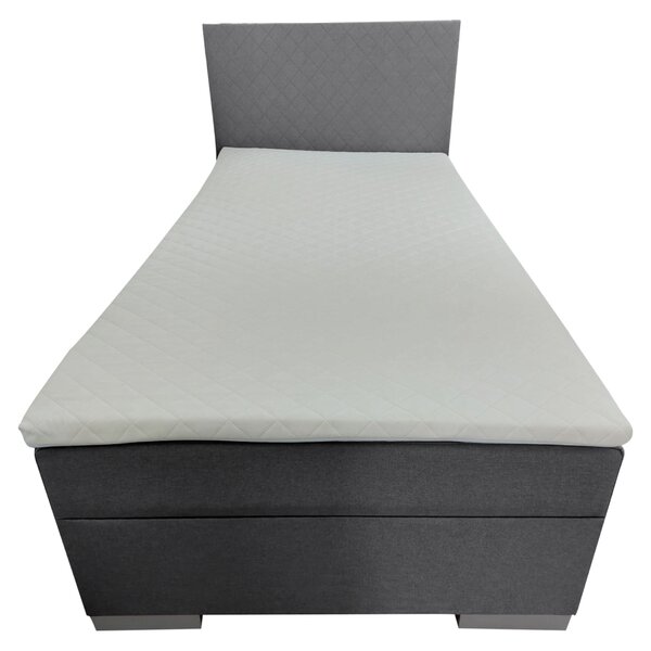 KONDELA Boxspring ágy, egyszemélyes, szürke, 90x200, univerzális, ADARA