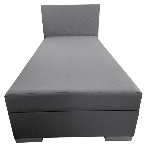 KONDELA Boxspring ágy, egyszemélyes, szürke, 90x200, univerzális, ADARA