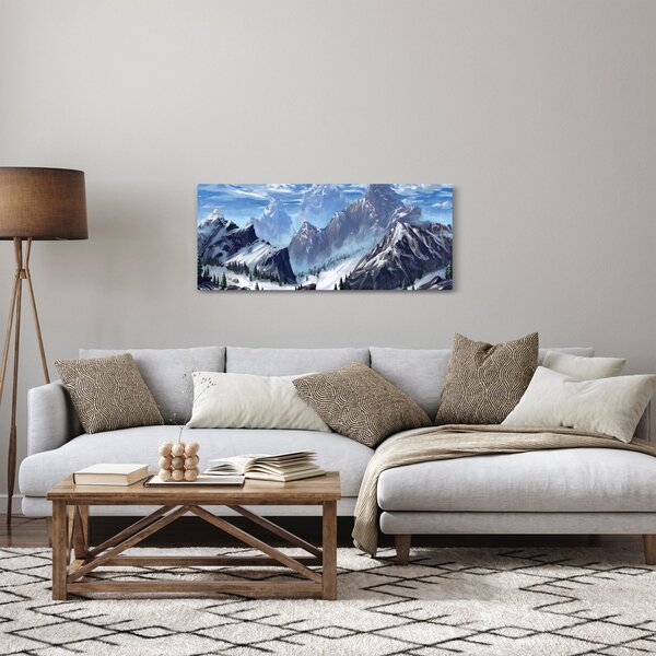 Kép - Festett hegyek (120x50 cm)